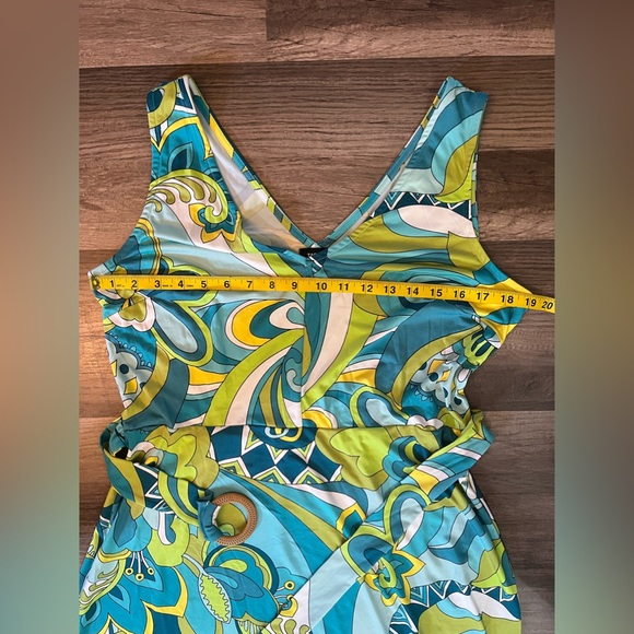 Tacera Retro 70’s Style Sleeveless Dress with Sash SZ Medium - Picture 6 of 9